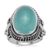 Imperial Aqua Chalcedony Ring in Sterling Silver 9cts