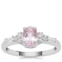 Brazilian Kunzite Ring with White Zircon in Sterling Silver 1.45cts