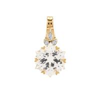 Wobito Snowflake Cut Cullinan Topaz Pendant with Canadian Diamond in 9K Gold 9.80cts