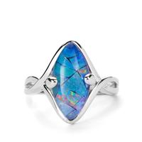 Mosaic Opal Ring in Sterling Silver (16 x 8mm)