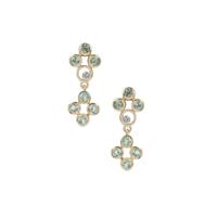Aquaiba™ Beryl Earrings with Diamond in 9K Gold 0.85ct