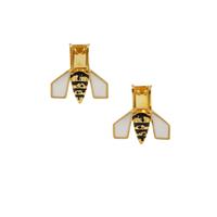 Diamantina Citrine Earrings in Gold Plated Sterling Silver 1.72cts
