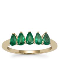 Zambian Emerald Ring in 9K Gold 0.90ct