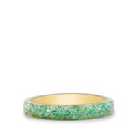 Green Onyx Ring in Gold Plated Sterling Silver 2.20cts