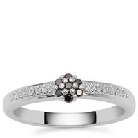 Black Diamond Ring in Sterling Silver 0.09ct