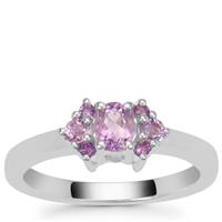 Rose Du Maroc, Zambian Amethyst Ring with African Amethyst in Sterling Silver 0.50ct