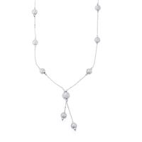 18" Frosted Bead Necklace in Sterling Silver 11.14g