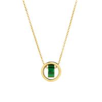 Malachite Necklace in Gold Tone Sterling Silver 4.40cts