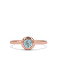 Ratanakiri Blue Zircon Ring in Rose Gold Plated Sterling Silver 0.75ct