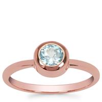 Ratanakiri Blue Zircon Ring in Rose Gold Plated Sterling Silver 0.75ct