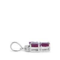 Luc Yen Ruby Pendant with White Zircon in Sterling Silver 2.07cts