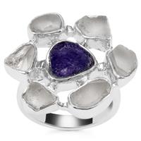 Tanzanite Ring with White Topaz in Sterling Silver 9.64cts
