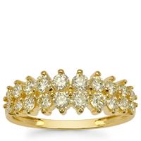 Natural Yellow Diamonds Ring in 9K Gold 1cts