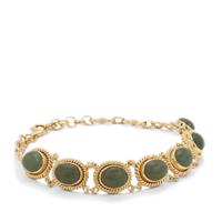 Nephrite Jade Bracelet in Gold Plated Sterling Silver 13.95cts