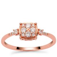 Natural Pink Diamonds Ring in 9K Rose Gold 0.25ct
