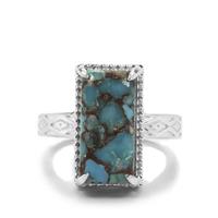 Egyptian Turquoise Ring in Sterling Silver 6.63cts