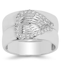White Zircon Ring in Sterling Silver 0.30ct
