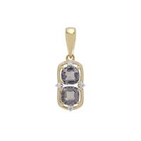 Burmese Silver Spinel Pendant with Diamond in 9K Gold 1.10cts