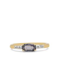 Burmese Lavender Spinel Ring with White Zircon in 9K Gold 0.75ct