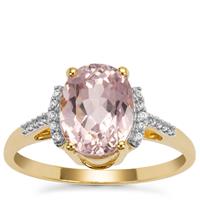 Nuristan Kunzite Ring with White Zircon in 9K Gold 3.45cts