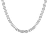 18" Sterling Silver Dettaglio Diamond Cut Bismark Chain 2.44g