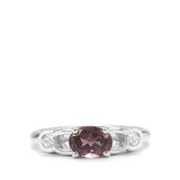 Burmese Pink Spinel Ring with White Zircon in Sterling Silver 1.02cts