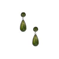 Nephrite Jade Earrings in Sterling Silver 11.10cts
