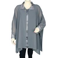Destello Relaxed Fit Silhoutte Shirt (Choice of 6 Sizes) Charcoal