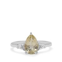 Champagne Serenite Ring with White Zircon in Sterling Silver 1.80cts