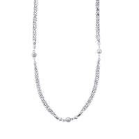 18" D/Cut Ball Barrel Necklace in Sterling Silver 9.84g