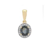 Burmese Silver Spinel Pendant with White Zircon in 9K Gold 0.90ct