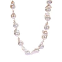 El Fuego Baroque Cultured Pearl Necklace  in Sterling Silver (19mm x15mm)