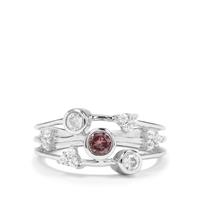Mahenge Purple Spinel Nora Saul Ring with White Zircon in Sterling Silver 0.94ct