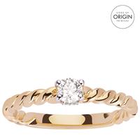 9K Gold Ring with De Beers Code of Origin Diamond 1/4ct 