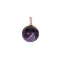 Banded Amethyst Pendant in Rose Tone Sterling Silver 41.50cts