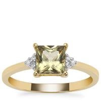 Csarite® Ring with Diamond in 9K Gold 1.25cts