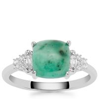 Gem-Jelly™ Aquaprase™ Ring with White Sapphire in Sterling Silver 2.50cts