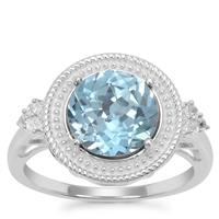 Versailles Topaz Ring with White Zircon in Sterling Silver 3.50cts