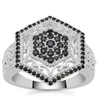 Black Spinel Ring in Sterling Silver 0.70ct