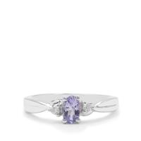 Tanzanite Ring with White Zircon in Sterling Silver 0.57ct