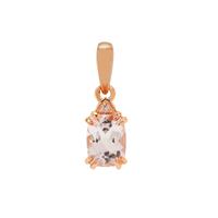 Morganite Pendant with Natural Pink Diamond in 9K Rose Gold 1.25cts
