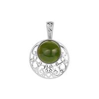 Canadian Nephrite Jade Pendant in Sterling Silver 6.10cts