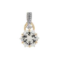 Wobito Snowflake Cut Cullinan Topaz Pendant with White Zircon in 9K Gold 5.75cts