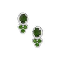 Chrome Diopside Earrings in Sterling Silver 1cts