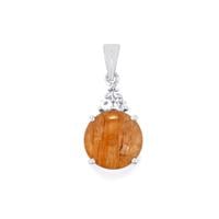 Bahia Rutilite Pendant with White Topaz in Sterling Silver 9.87cts
