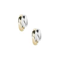 9k Two Tone Gold Creole Earrings 2.80g