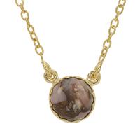 Copper Mojave Pink Opal Necklace in Gold Plated Sterling Silver 4cts