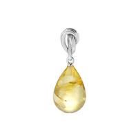 Baltic Champagne Amber Pendant  in Sterling Silver (19 x 13.50mm)