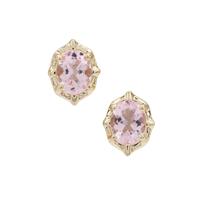 Nigerian Pink Morganite Earrings in 9K Gold 1.10cts
