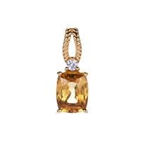 Kaduna Canary and White Zircon Pendant in 9K Gold  3.62cts